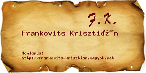 Frankovits Krisztián névjegykártya